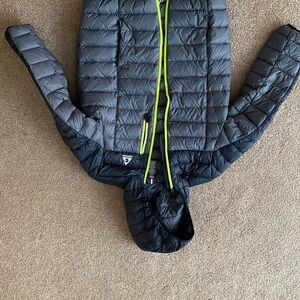 Gerry Weber Charcoal Jacket with Lime Accents, Down Filled